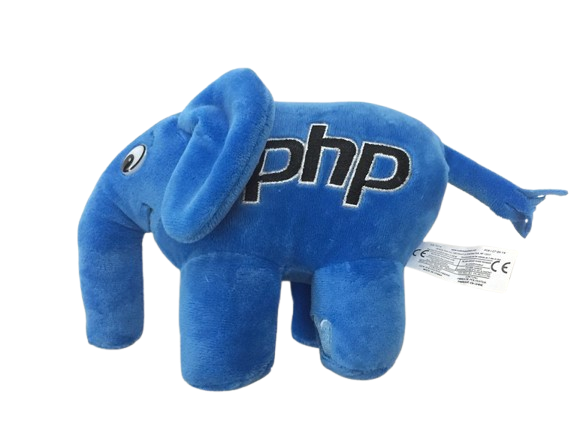 Spinning elephpant plush, the mascot of PHP.